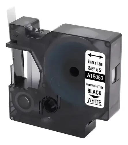 Cinta Dymo 18053 9mm Blanco Sobre Negro 1.5m