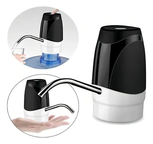 Dispenser Genérica Bomba De Agua Bidon Automatico Recargable Usb Color Negro