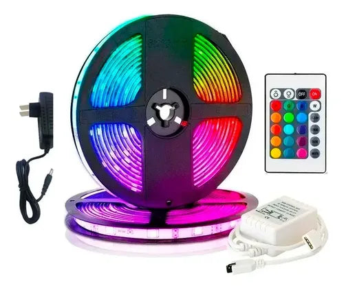 Tira Led Rgb 2835 Exterior 5m Fuente Y Control Remoto Ip65
