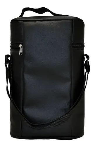 Bolso Matero Termico Equipo De Mate Liso Negro Ecocuero