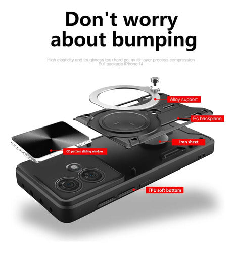 Funda Y Film Camshield Pro Note 13 4g Negro