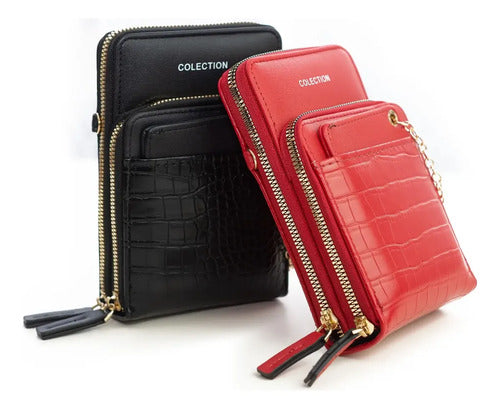 Mini Bandolera Phone Bag de Eco Cuero 100% PU Rojo · 8590 · foto 03