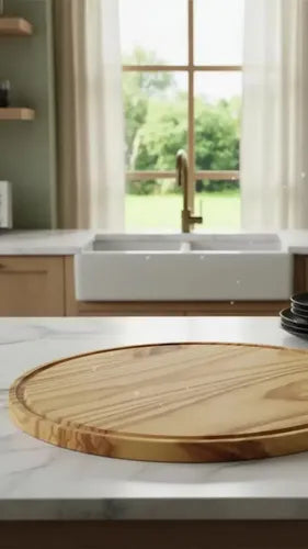 Tabla Pizza Trendy Redonda Madera Marrón 1u Claro