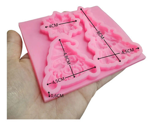 Molde Silicona Arbol Navidad Papa Noel Pasteleria Fondant Po Aleatorio