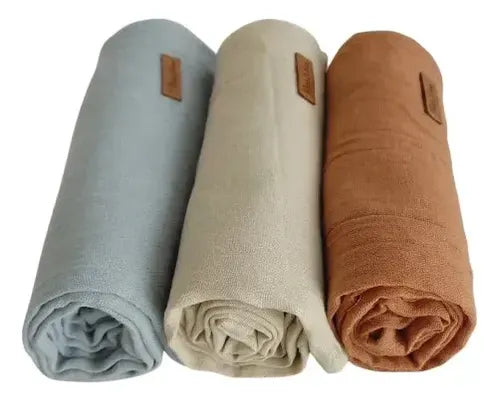 Kit x3 Muselinas de Gasa 100% Algodón para Bebé Blanco Gris Perla y Celeste · 17516 · foto 08