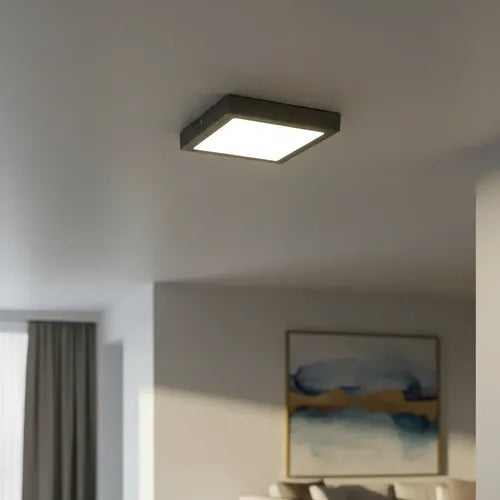 Panel Led 18w Aplicar Cuadrado Negro Calido Frio 1500 Lumens