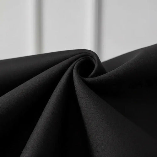 Juego Cortinas Listas P/colgar Microfibra 2 Paños 220x220 Cm Negro