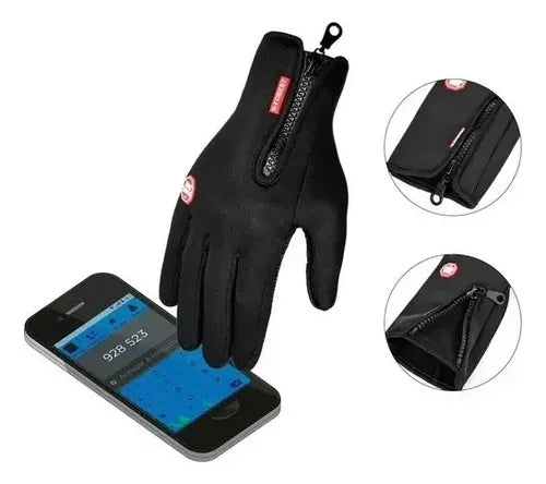 Guantes Moto Invierno Hkxy Táctiles Resistentes Agua Viento
