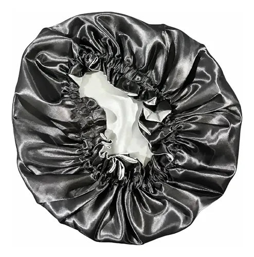 Gorro Cofia de Satén Antifrizz para Dormir Ajustable Gris Oscuro · 17493 · foto 01