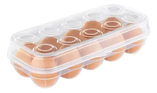 Porta Huevos Plástico Cr 10 U Heladera Transp Con Tapa Dm