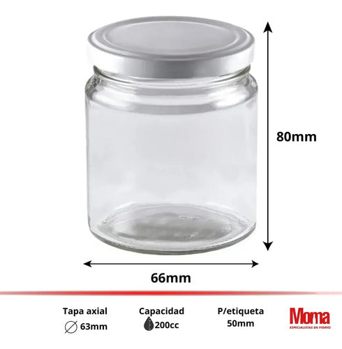 Frascos Vidrio Morronero 200 Cc con Tapa x 20 Unidades Tapa Blanca · 18656 · foto 03