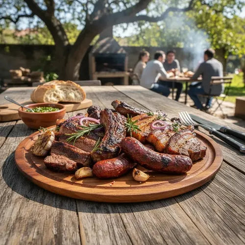 Plato Algarrobo Tabla Para Asado Y Picada De Madera Pizzera Marrón Liso