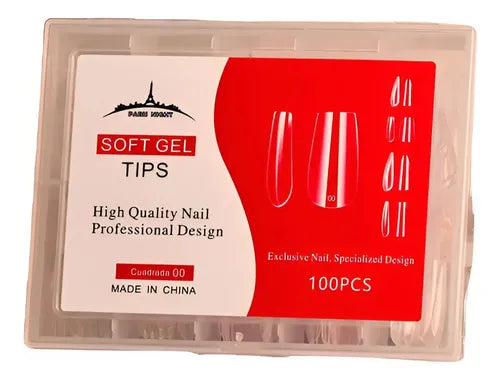 Tips Soft Gel y Press On Paris Night Caja X100 Cuadrada 0 Transparente · 2007 · foto 05
