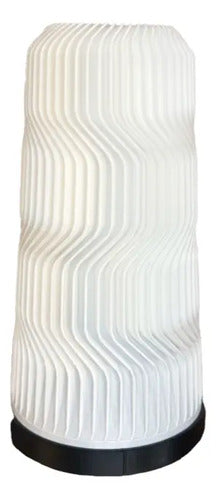Lampara Velador Dekia Leah Negro/blanco Negro Blanco