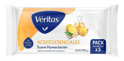 Jabón Glicerina Veritas Cuerpo Hidratante Aceites Esenciales