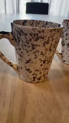 Taza Ceramica Mug Conica Diseño Artesanal Jarro Cafe Te