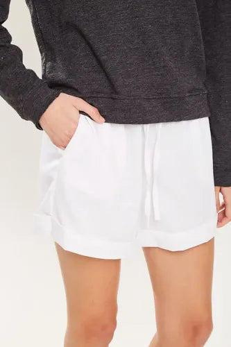 Short Tiro Alto De Lino Con Elastano Koxis Mujer Blanco S