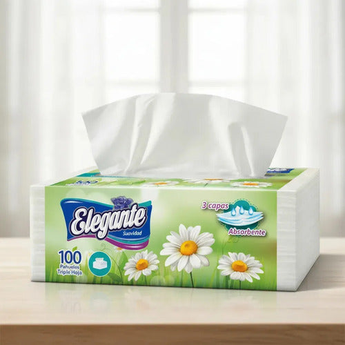 Pañuelos Triple Hoja Descartables Absorbentes Elegante X100u
