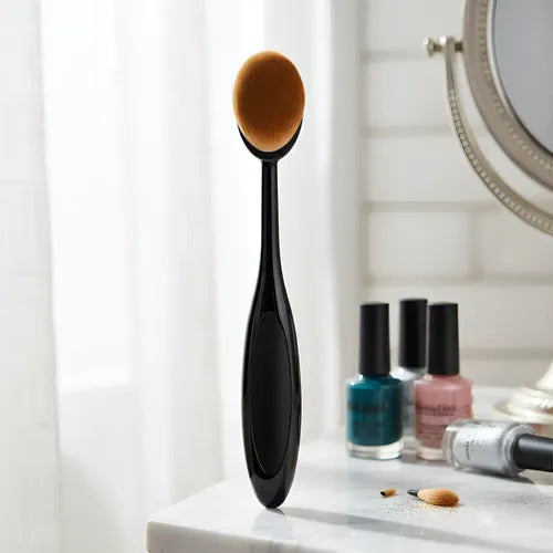 Insumos Para Uñas Varios Brocha Maquillaje Negro (mango) Y Cerdas Marrones/avellana