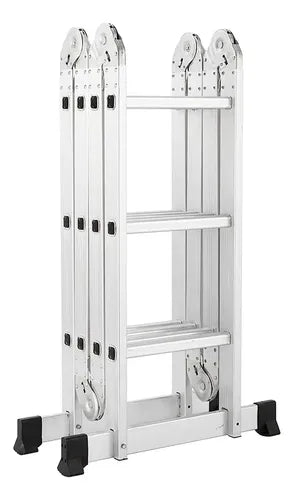 Escalera De Aluminio Articulada 12 Escalones Antideslizante Multiproposito Ajustable Portatil Calidad Durabilidad Resistente Todo Tipo De Trabajo Reforzada Firme Liviana Transportable Funcional