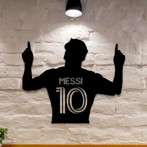 Cuadro Calado Lionel Messi Laser Madera Mdf Futbol