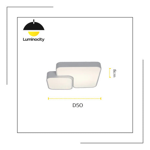 Aplique Techo Bixor Coral Cuadrado Led 33w Luz Cálida/neutra