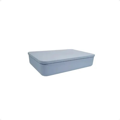 Canasto Organizador Plástico Apilable con Tapa 37x26x8 cm Gris · 15829 · foto 01