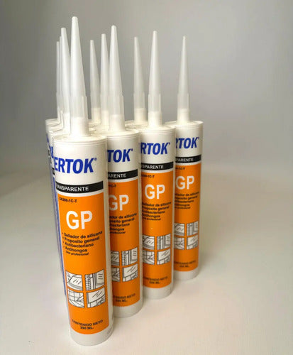 Silicona Acética Transparente Bertok 280 Ml X 24uds