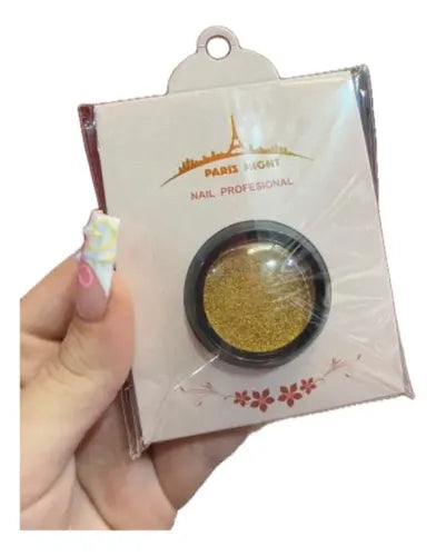 Glitter Uñas Paris Night Escamas Dorado