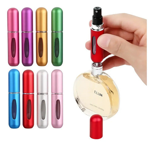 Mini Perfumero 5ml Recargable Portátil X5 Atomizador Colores Rojo