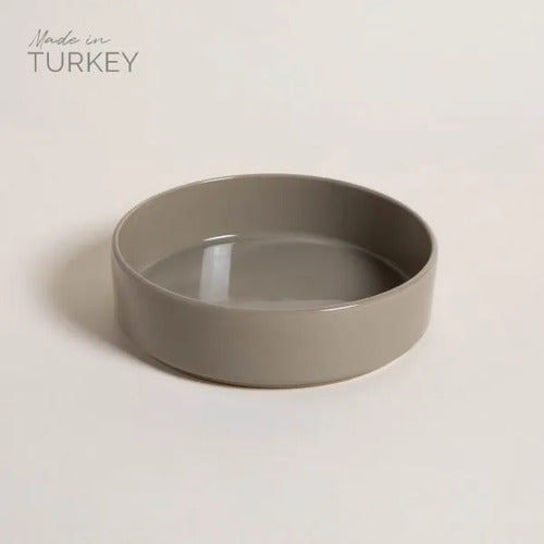 Set 4 Bowl Ensaladera Net Vison Cerámica Gris Piedra 21x6cm Vison