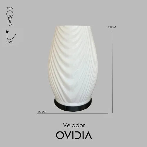 Lampara Velador Dekia Ovidia Negro/blanco Negro Blanco