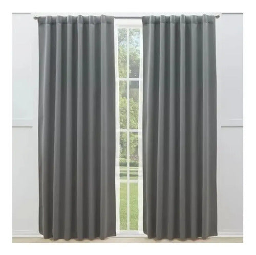 Juego Cortinas Blackout Textil Vinilico 2,10x1,40 M 2 Paños