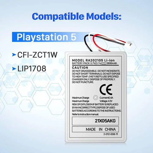 Batería Ps5 Ion Litio Ra202105 2800mah
