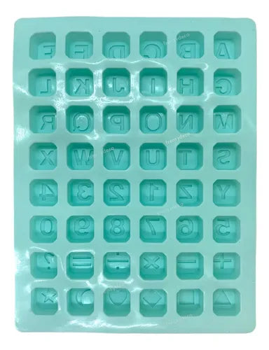 Molde Letras Silicona Abecedario Números Bombones Chocolate