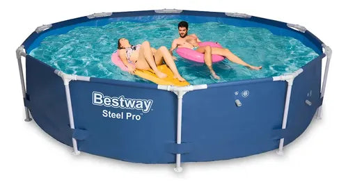 Pileta Estructural Redonda Bestway 56677 4678l Color Azul Piscina Steel Pro