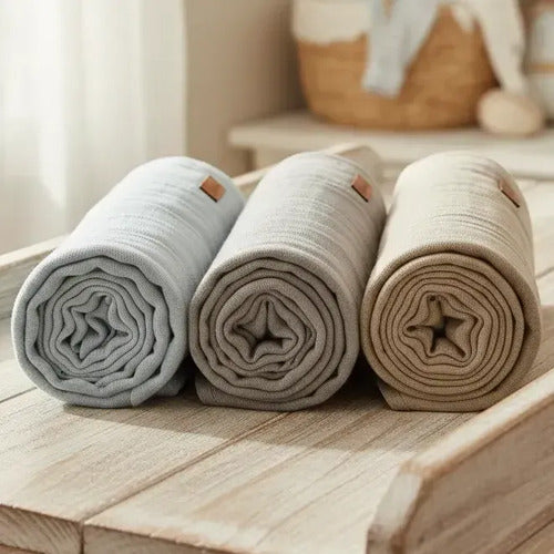 Kit x3 Muselinas de Gasa 100% Algodón para Bebé Blanco Gris Perla y Celeste · 17516 · foto 02