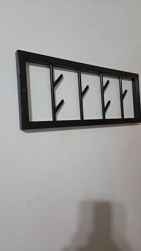 Perchero De Pared Industrial Movible X5 Ganchos