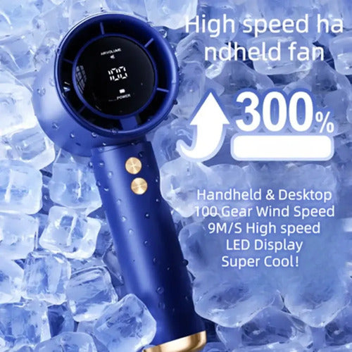 Ventilador Portátil De Mano Turbina Con Pantalla Digital