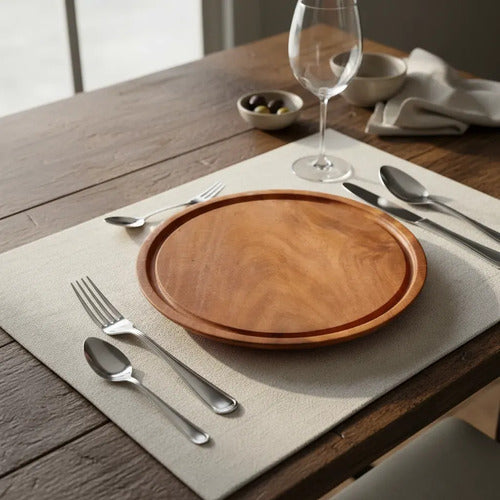 Plato Algarrobo Tabla Para Asado Y Picada De Madera Pizzera Marrón Liso