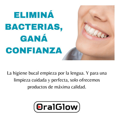 Limpia Lengua Oral Glow Acero Calidad Al Plateado