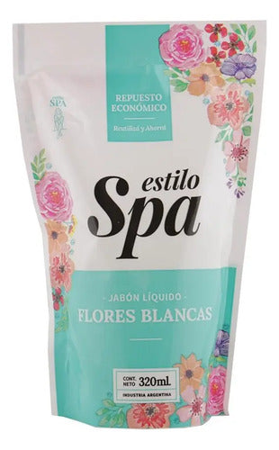 Jabon Liquido Repuesto Estilo Spa Flores Blancas X 320 Ml