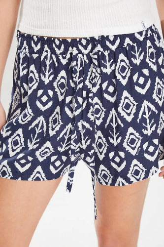 Short Tiro Alto Poplin Rayón Verano Koxis Mujer Midnight