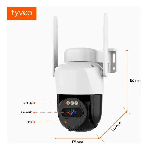 Cámara de Seguridad Domo 360 HD 3MP WiFi Panel Solar App Tuya Blanca · 16208 · foto 02