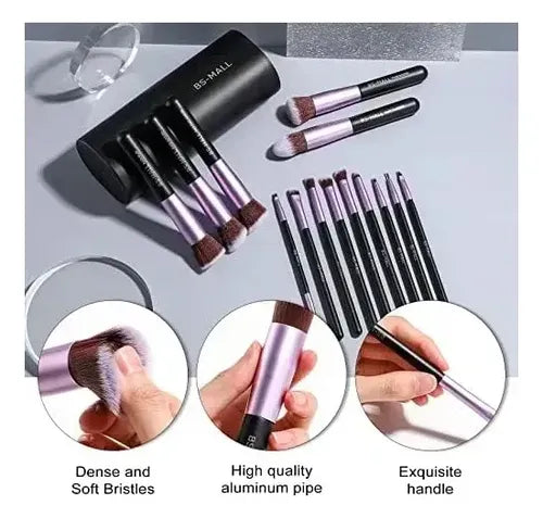 Juego de 14 Pinceles de Maquillaje Veganos Púrpura con Estuche · 17538 · foto 06