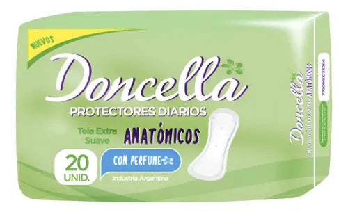 Protectores Diarios Con Perfume Anatómicos Doncella 20uni