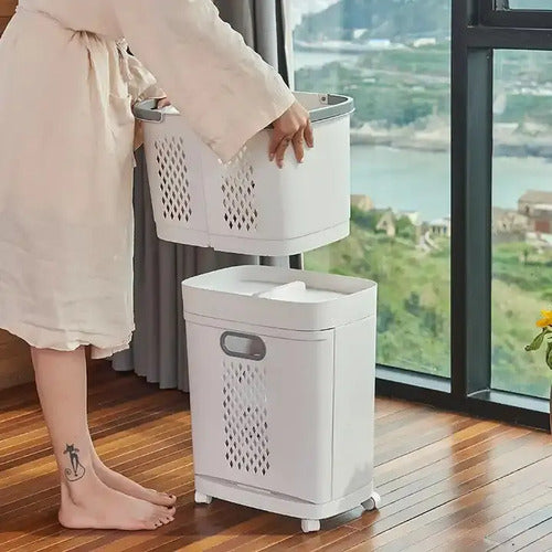 Organizador Ropa Gb Green Bazar Canasto Blanco