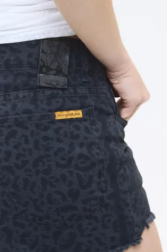 Shorts Jean Cher Mix Pantera Black Mujer Algodón Negro