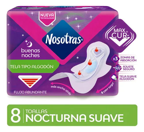 Toallitas Femeninas Nosotras Buenas Noches X8 Unidades