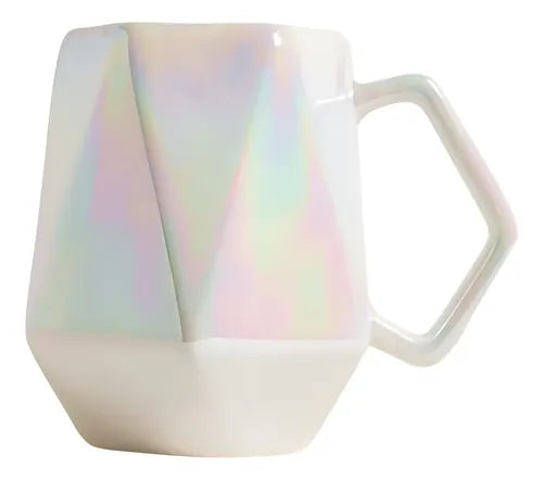 Taza Porcelana Perlada En Tu Casa Diseño Mini Diamante 360ml